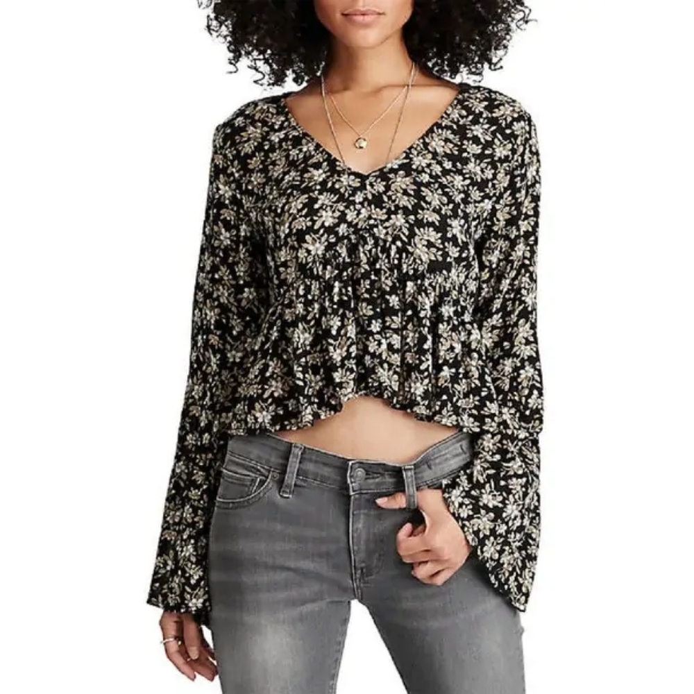 ☆ 👾 Ralph Lauren Floral Bell Sleeve Boho Top